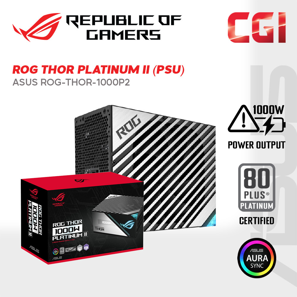 Asus ROG Thor 1000W Platinum II OLED Aura Sync Heatsinks Gaming Power Supply PSU