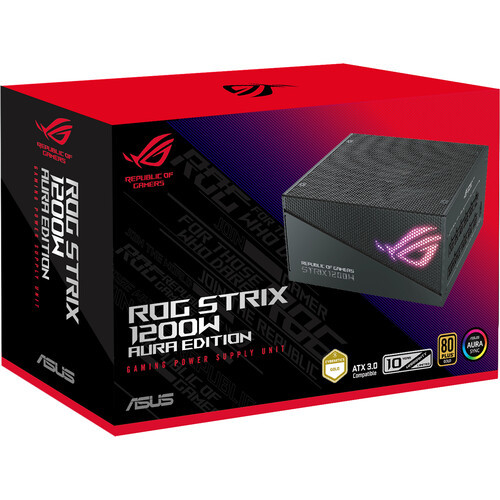 Asus ROG Strix 1200W Gold Aura Edition Aura Sync Heatsinks Gaming Power Supply PSU