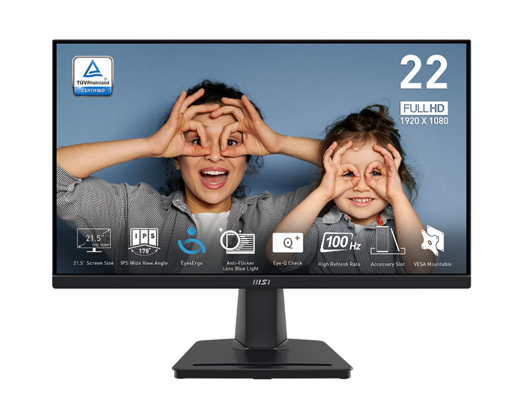 MSI 21.5"  Pro MP225 IPS FHD 100Hz 1ms Eyes Ergo Business and Productivity Monitor