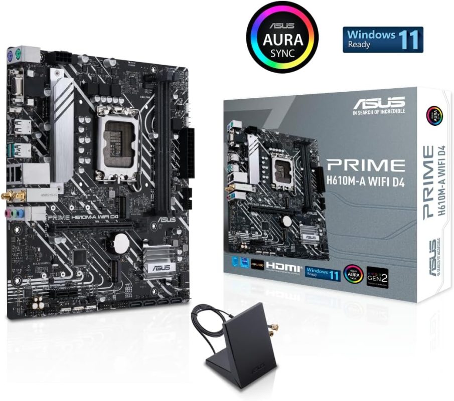 Asus PRIME H610M-A-WIFI-D4 DDR4 LGA1700 Motherboard Bundle