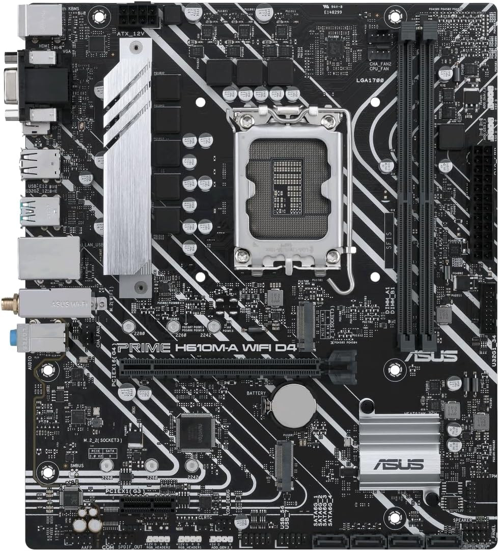 Asus PRIME H610M-A-WIFI-D4 DDR4 LGA1700 Motherboard Bundle