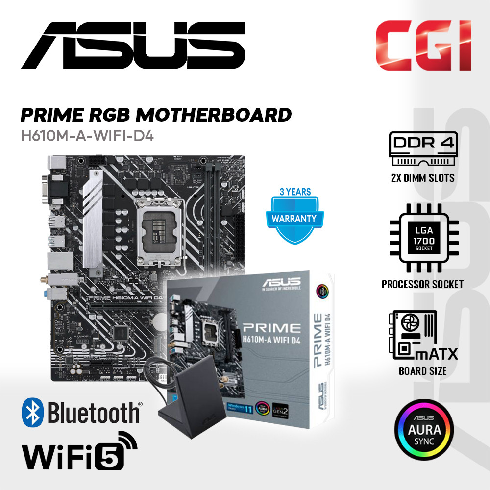 Asus PRIME H610M-A-WIFI-D4 DDR4 LGA1700 Motherboard Bundle