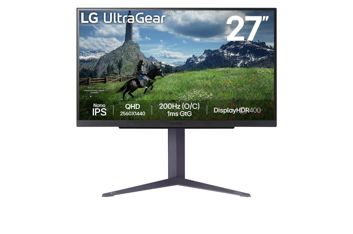 LG 27" Ultragear 27GS85Q Nano IPS QHD 200Hz 1ms Display HDR400 G-Sync Freesync Ergonomic Borderless Gaming Monitor