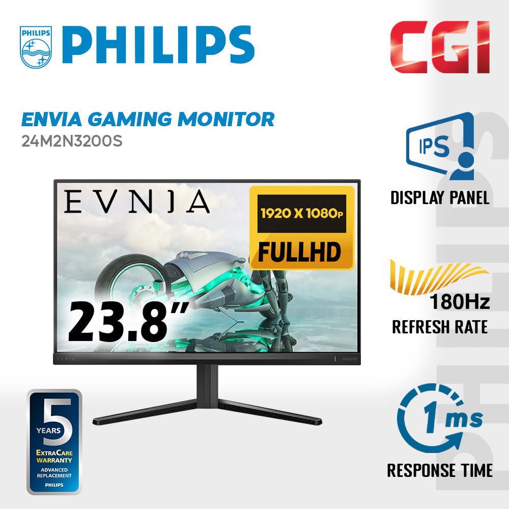 Philips 23.8" 24M2N3200S Evnia Fast IPS FHD HDR10 180Hz 0.5ms Built-In Speaker Swivel Gaming Monitor