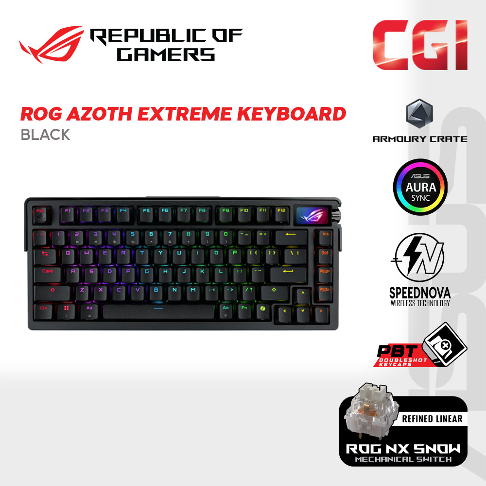 Asus M702 ROG Azoth Extreme 75% Customizable PBT Keycaps OLED Touch screen Aluminium Alloy Chassis Gaming Keyboard