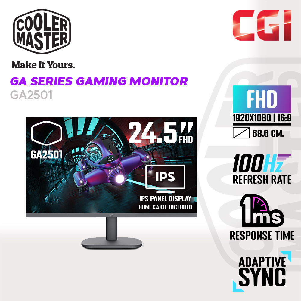 Cooler Master 24.5" GA2501 IPS FHD Adaptive Sync 100Hz 1ms Gaming Monitor