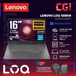 Lenovo 16" LOQ 16IRH8 i5-13420H RTX 4050 6GB GDDR6 95W 2370MHz 8GB 512GB 16" WUXGA IPS 144Hz GSync W11H With Office 3Y Premium Care - 82XW0038MJ
