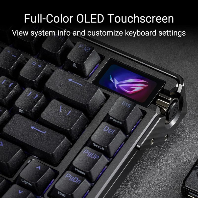 Asus M702 ROG Azoth Extreme 75% Customizable PBT Keycaps OLED Touch screen Aluminium Alloy Chassis Gaming Keyboard