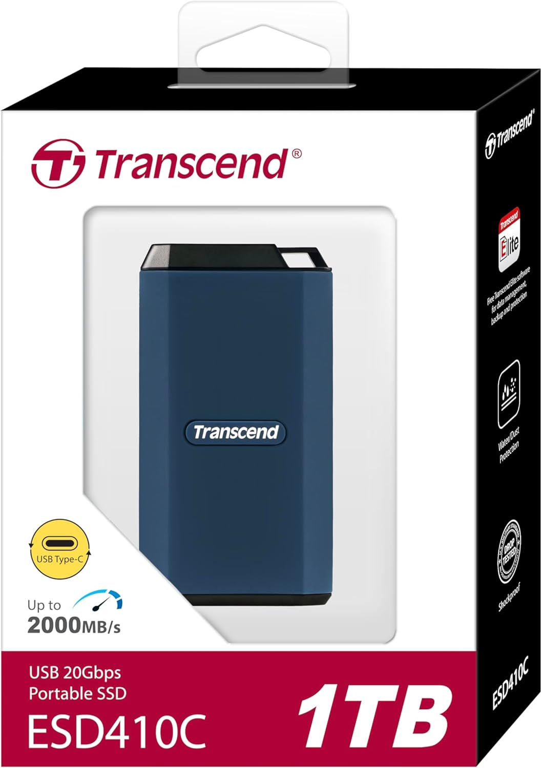 Transcend TS1TESD410C Type-C 20 Gbps IPX5 Rugged Portable SSD