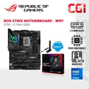 Asus ROG Strix Z790-F LGA1700 PCIE 5.0 Gaming WiFi 7 USB 20GBPS SupremeFX Aura Sync Motherboard