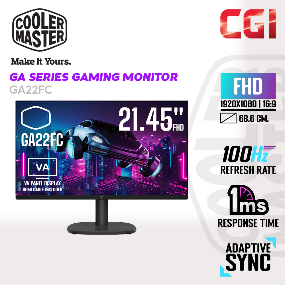 Cooler Master 21.5" GA22FC VA Adaptive Sync 100Hz 1ms Gaming Monitor