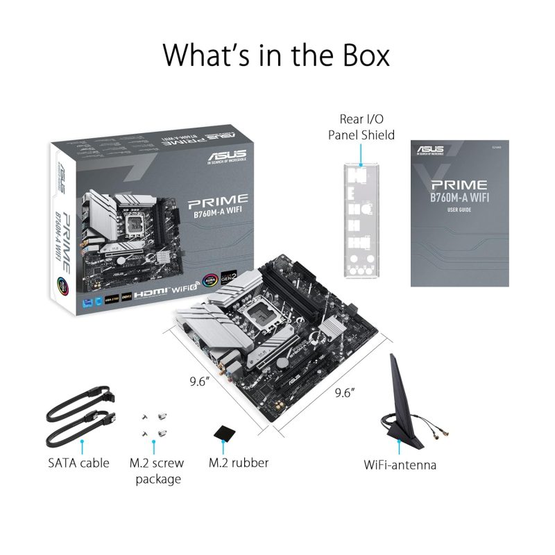 Asus Prime B760M-A-WIFI D5 DDR4 Wi-Fi 6 AuraSync LGA1700 Ai Computing Motherboard
