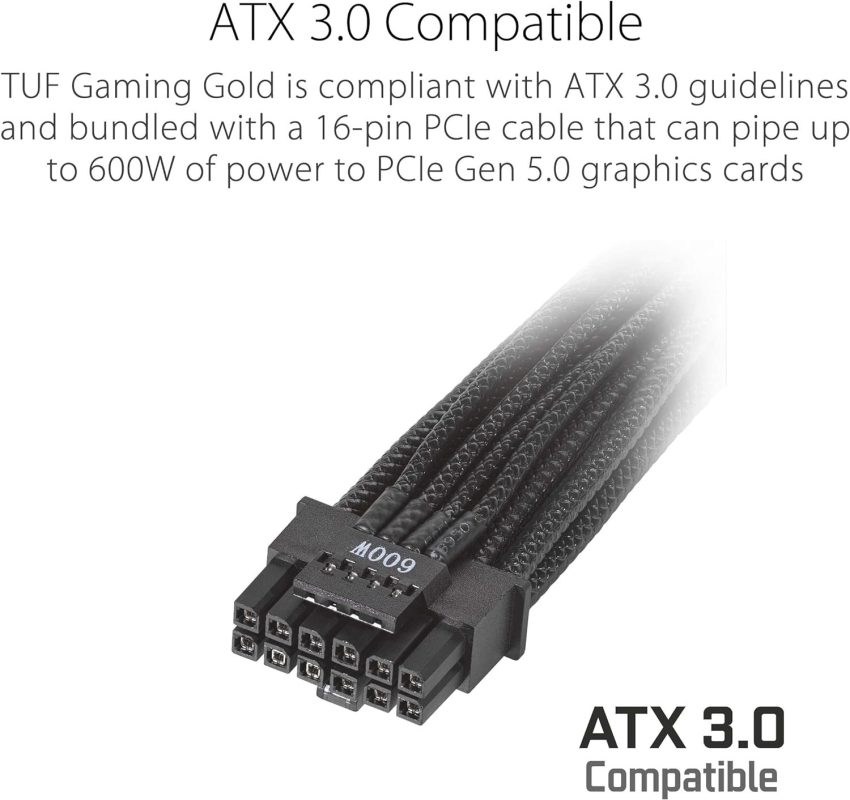 Asus TUF Gaming 850W Gold ATX 3.0 Axial-Tech Fan Power Supply PSU