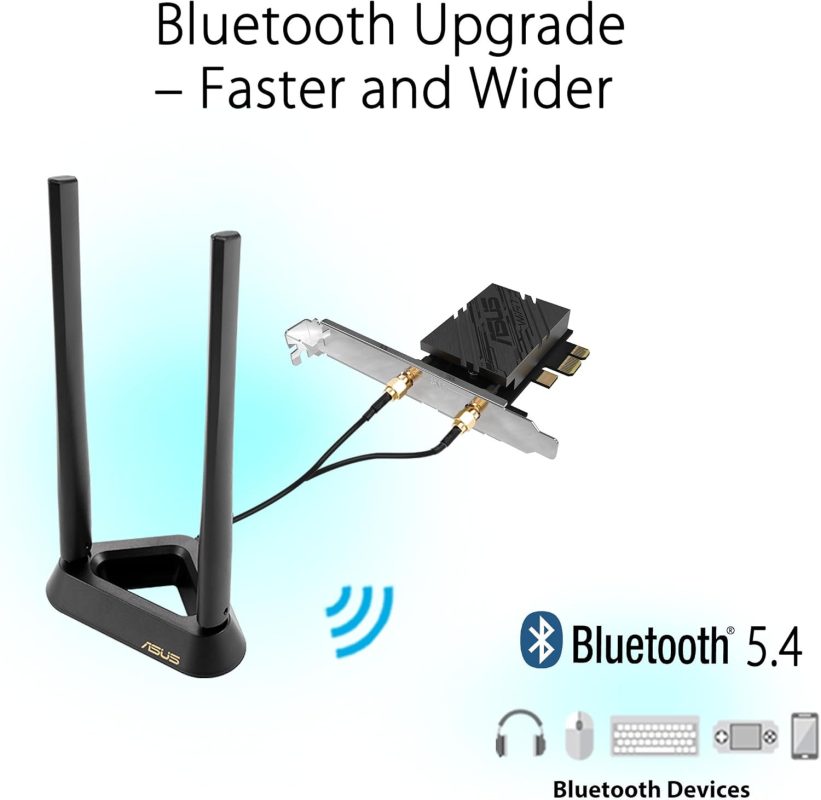 Asus PCE-BE92BT WiFi 7 PCI-E 6 GHz 320 MHz BT 5.4 WPA3 Intel Motherboard Network Adapter