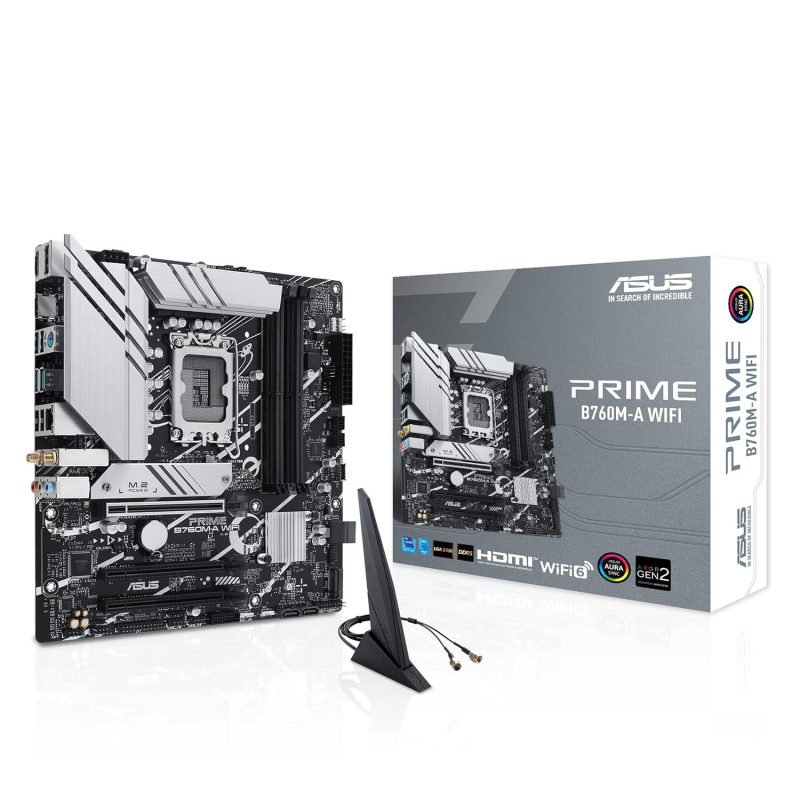 Asus Prime B760M-A-WIFI D5 DDR4 Wi-Fi 6 AuraSync LGA1700 Ai Computing Motherboard