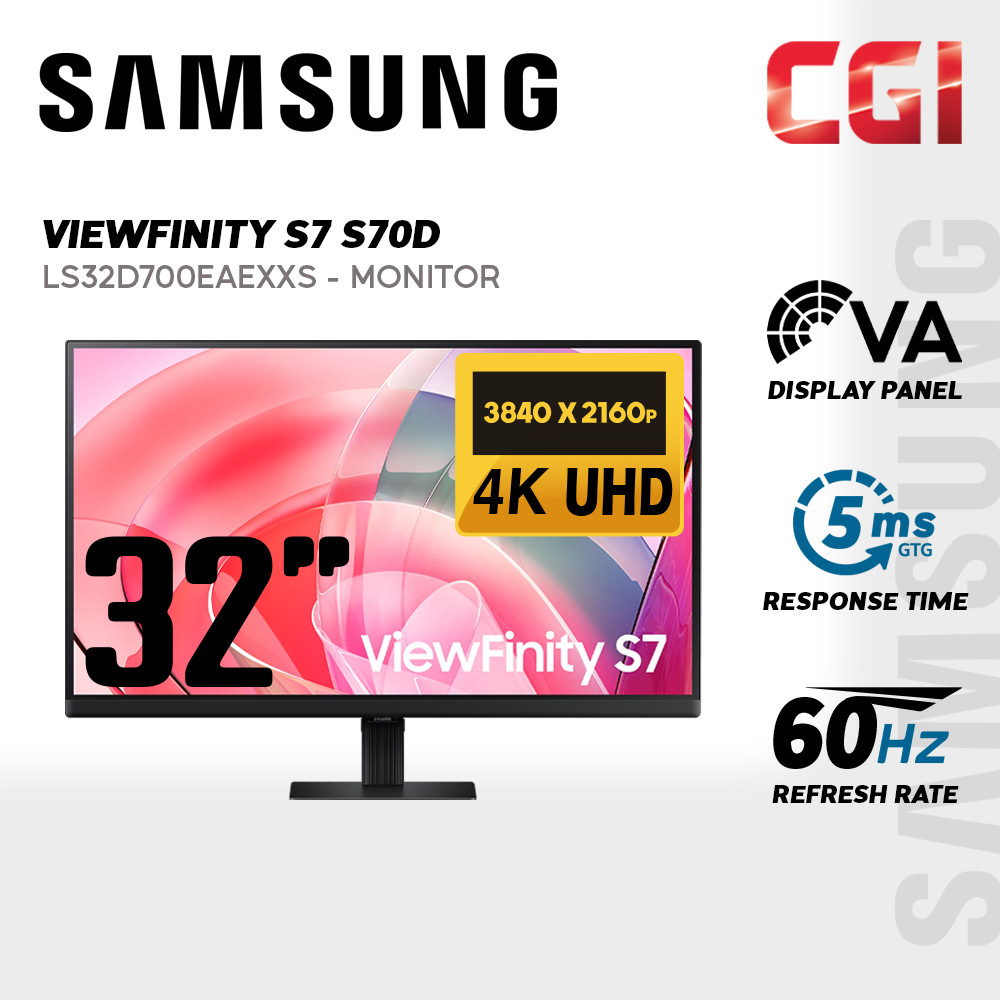 Samsung 32" Viewfinity S70D LS32D700EAEXXS VA 4K UHD HDR10 60Hz 5ms Eye Care Monitor