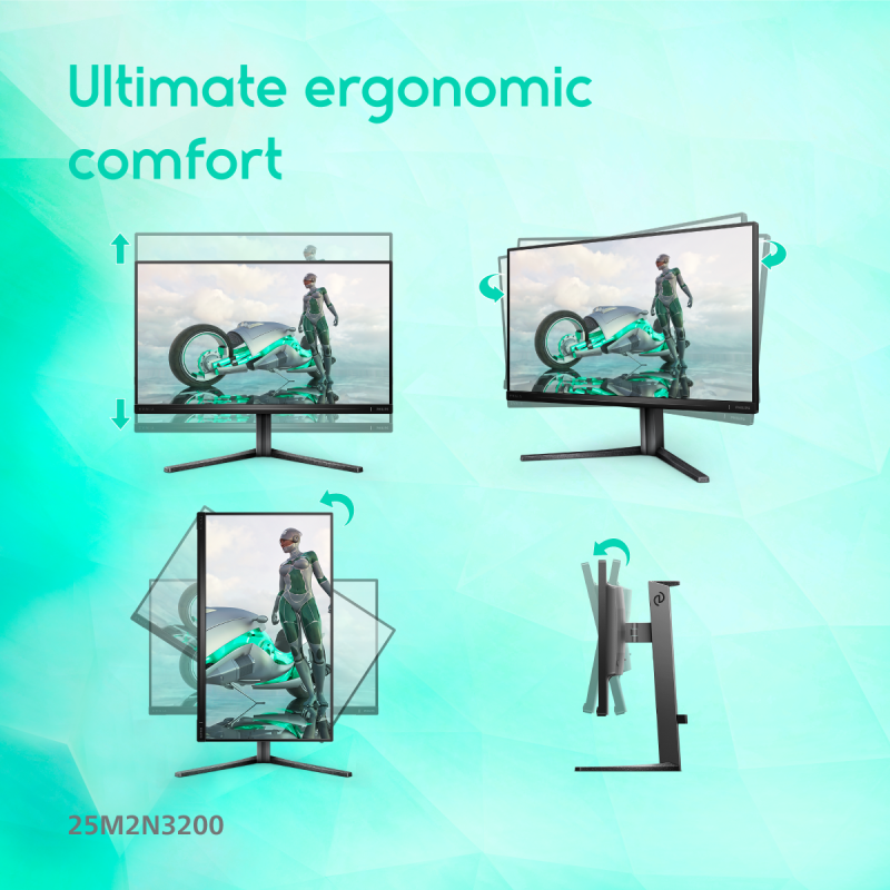 Philips 24.5" 25M2N3200 Evnia IPS FHD HDR10 Adaptive Sync 180Hz 1ms Compact Ergo Gaming Monitor