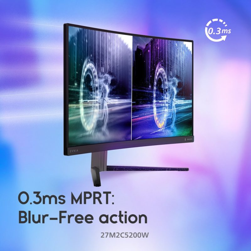 Philips 27" 27M2C5200W Evnia 5000 Fast VA FHD HDR10 Adaptive Sync 280Hz 0.3ms Compact ErgoBase Curved Gaming Monitor
