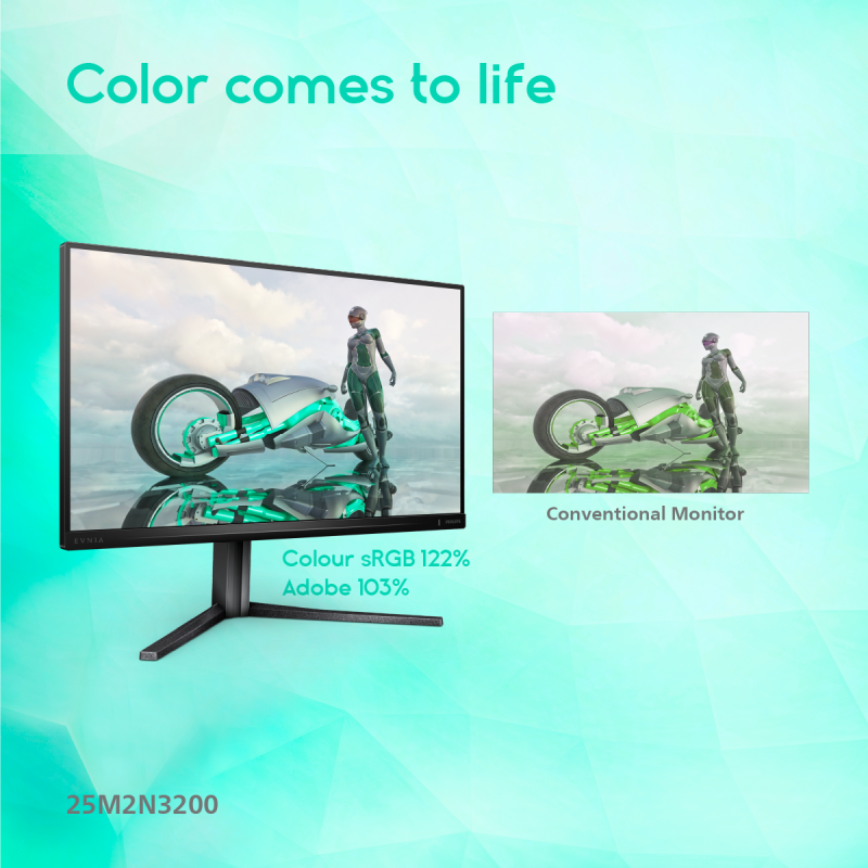 Philips 24.5" 25M2N3200 Evnia IPS FHD HDR10 Adaptive Sync 180Hz 1ms Compact Ergo Gaming Monitor