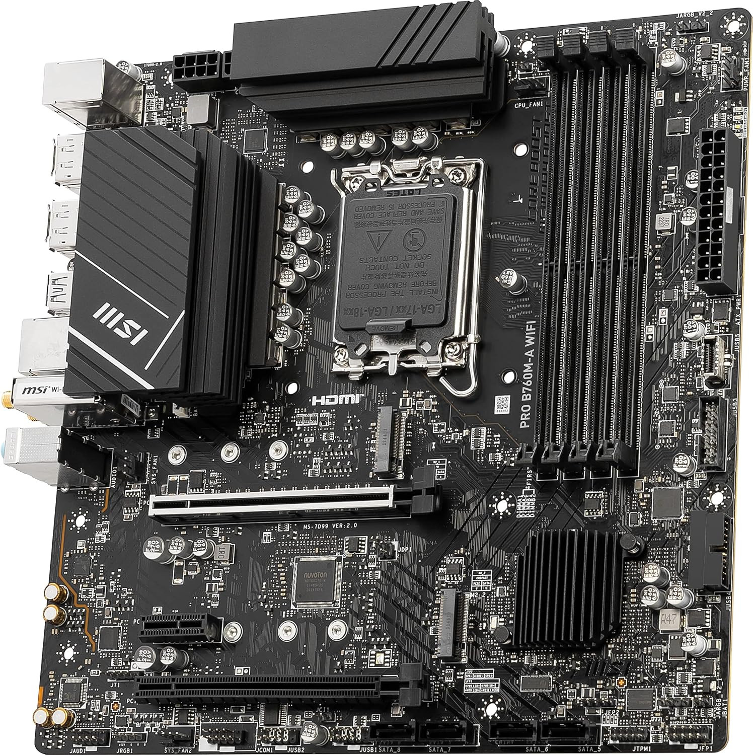 MSI Pro B760M-A-WIFI DDR5 Wi-Fi 6E LGA1700 PCIe 4.0 mATX Gaming Motherboard Bundle