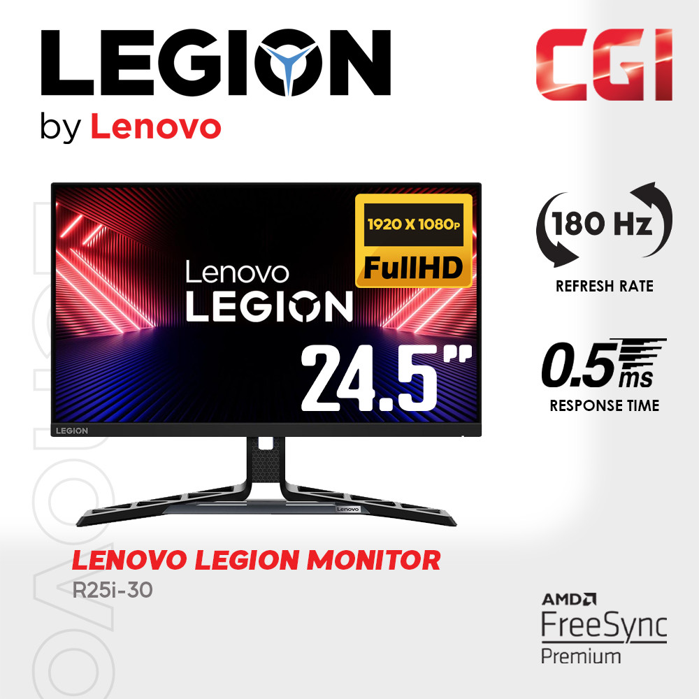 Lenovo Legion 24.5" R25I-30 IPS FHD Freesync 180Hz 1ms Build-In Speaker Ergonomic Gaming Monitor - 67B7GACBMY