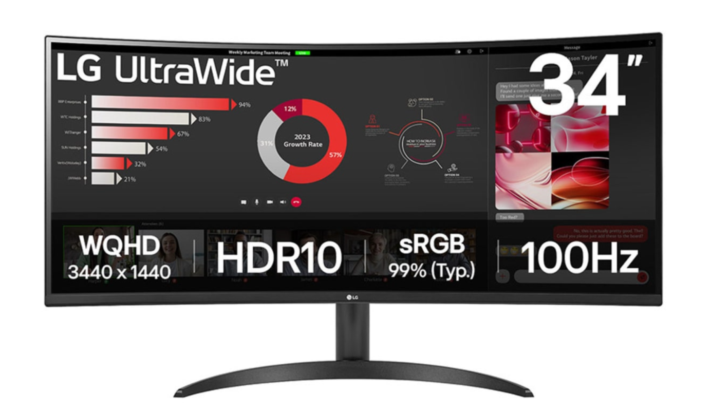 LG 34" 34WR50QK VA QHD HDR10 100Hz 5ms 21:9 Curved UltraWide? Monitor