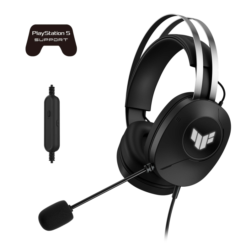 Asus A302 TUF Gaming H1 Gen II Virtual 7.1 Surround Sound TeamSpeak Lightweight Wired Gaming Headset