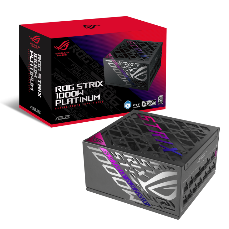 Asus ROG Strix 1000W Platinum ATX 3.1 GaN MOSFET PCie 5.0 Ready Intellegence Stabilizer Power Supply PSU