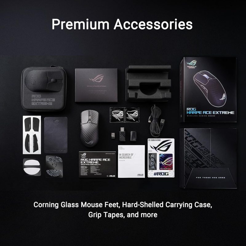 Asus ROG P718 Harpe Ace Extreme 8000Hz  SpeedNova Aimpoint Pro ROG Optical Carbon Fiber Wireless Gaming Mouse