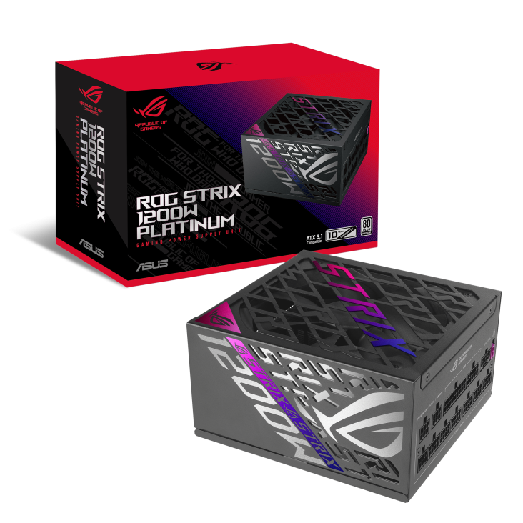 Asus ROG Strix 1200W Platinum ATX 3.1 GaN MOSFET PCie 5.0 Ready Intellegence Stabilizer Power Supply PSU