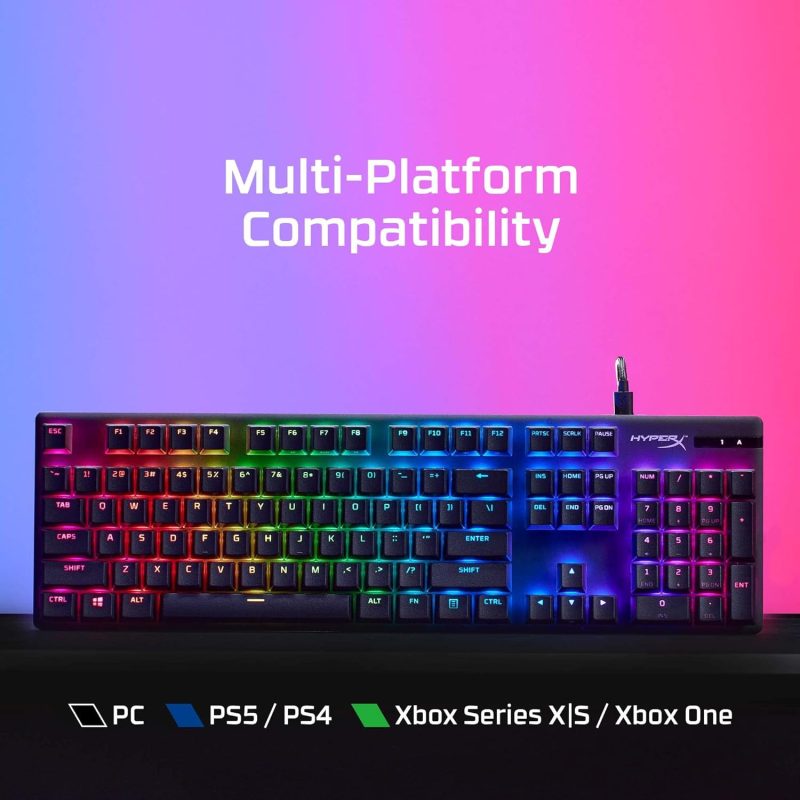 HyperX Alloy Origin PBT HX RED|BLUE|AQUA Mechanical RGB Gaming Keyboard - 639N3AA/639N4AA/639N5AA