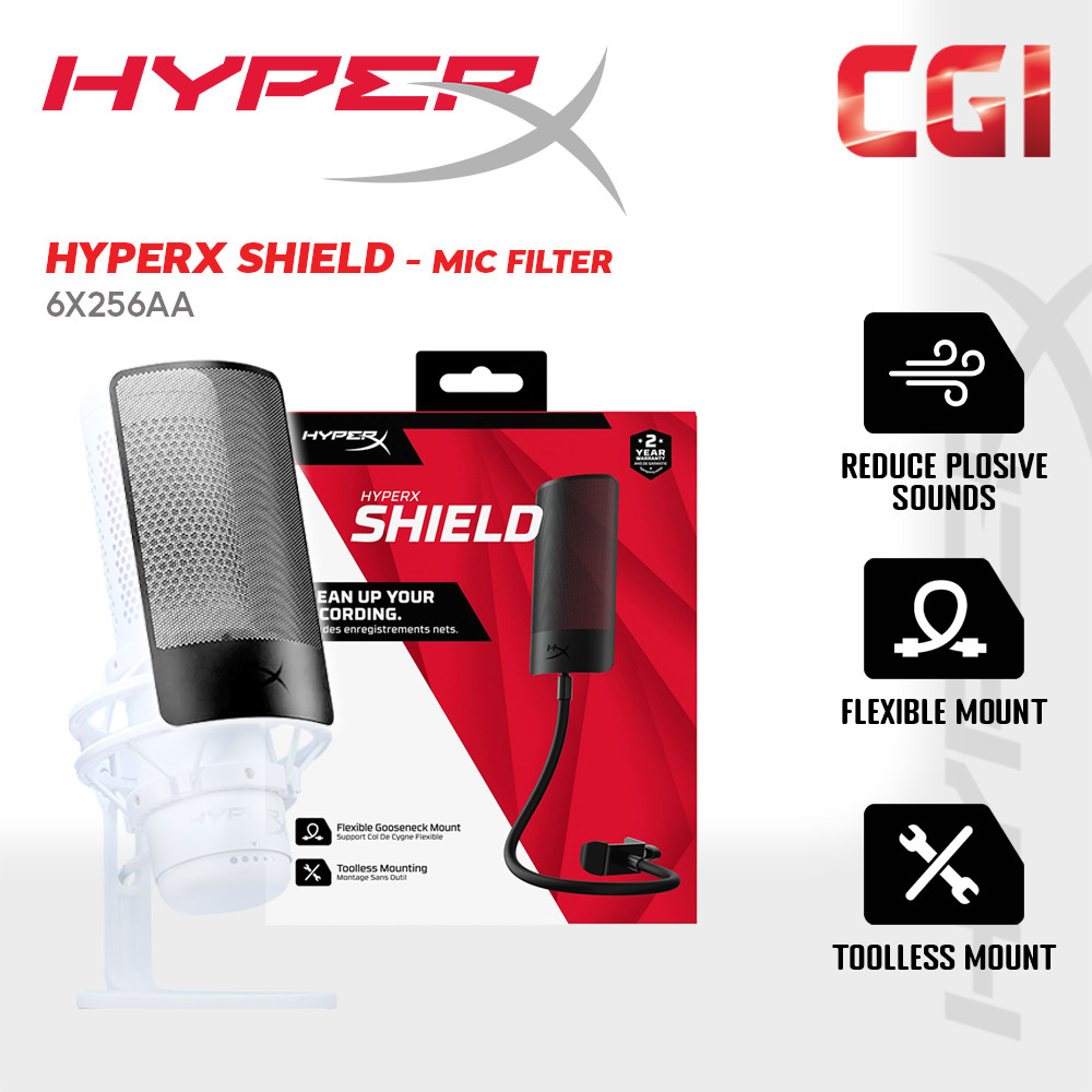 HyperX Shield Gooseneck Mount Universal Pop Filter - 6X256AA