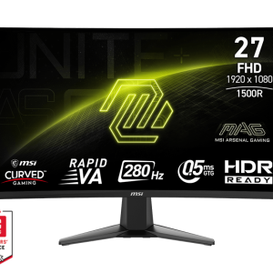 MSI 27" MAG 276CXF Rapid VA FHD Adaptive Sync 280Hz 0.5ms Ai Vision Frameless Curved Gaming Monitor