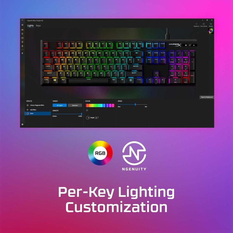 HyperX Alloy Origin PBT HX RED|BLUE|AQUA Mechanical RGB Gaming Keyboard - 639N3AA/639N4AA/639N5AA