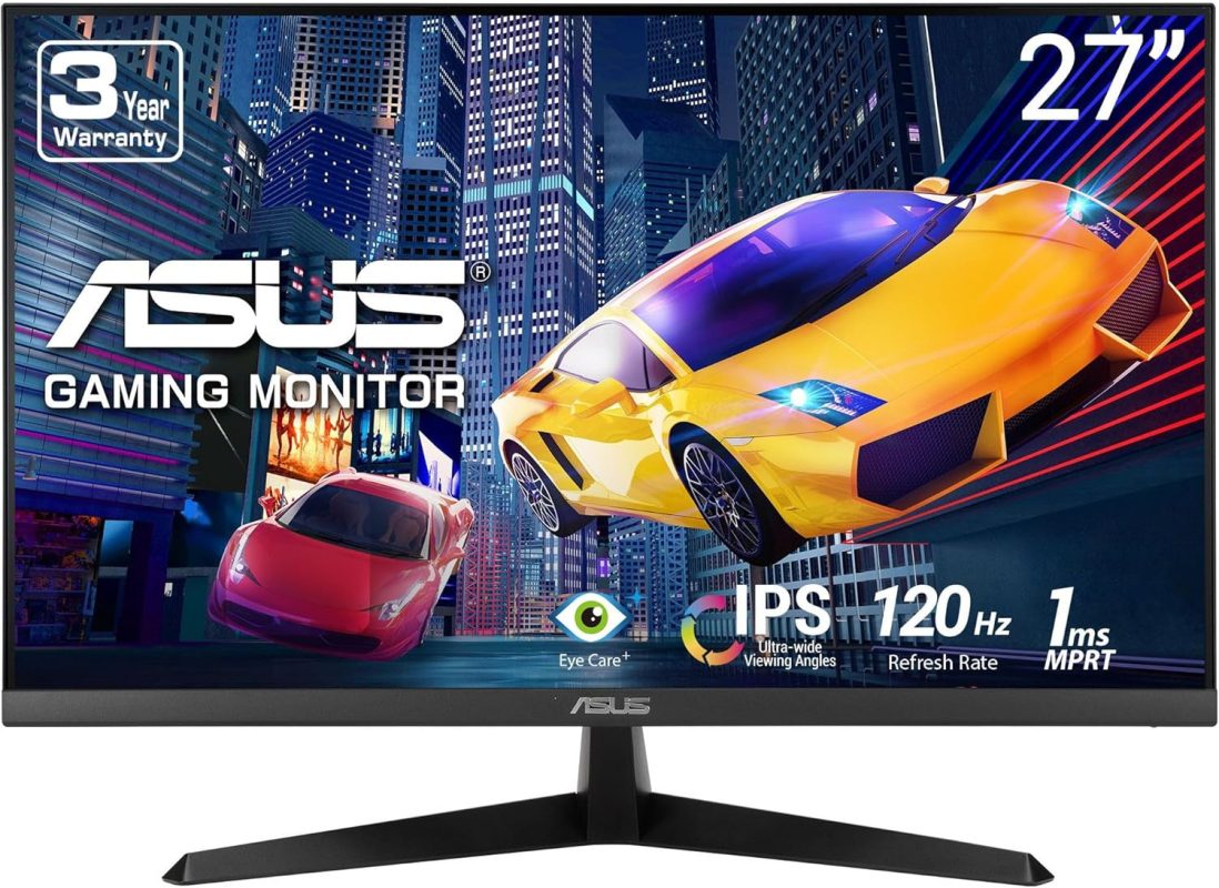 Asus 27" VY279HGR IPS FHD Adaptive Sync 120Hz 1ms Antibacterial Eye Care Gaming Monitor