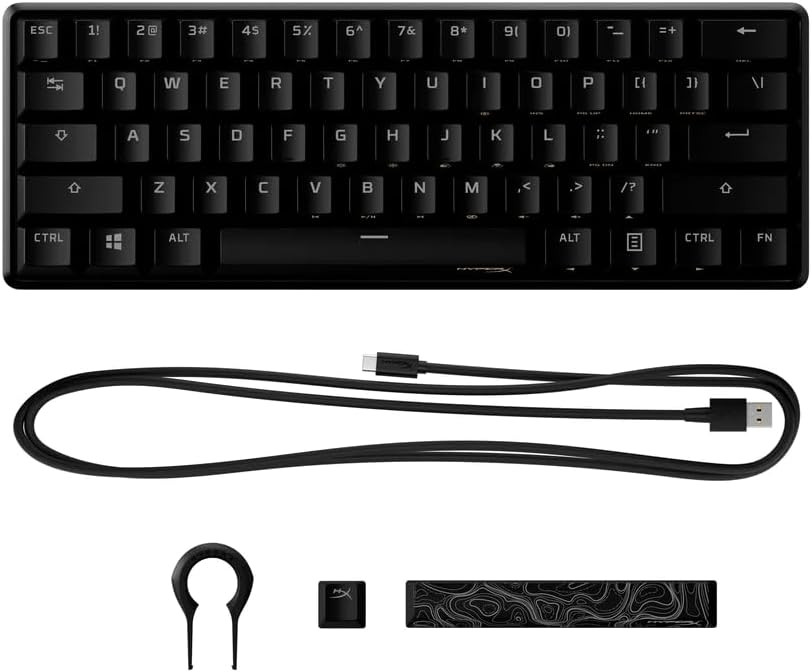 HyperX 60 Alloy Origins AQU Doubleshot PBT Mechanical Switches RGB Wired Gaming Keyboard - 56R61AA