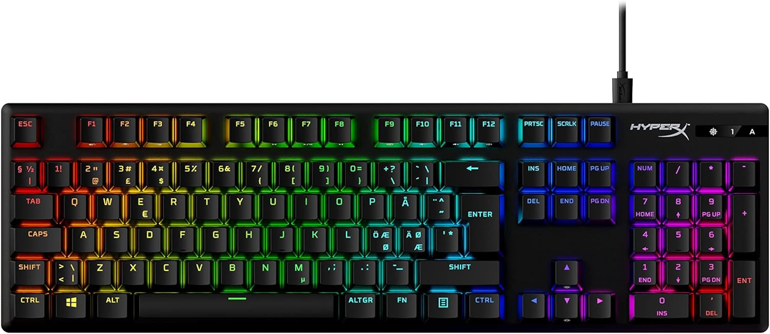 HyperX Alloy Origin PBT HX RED|BLUE|AQUA Mechanical RGB Gaming Keyboard - 639N3AA/639N4AA/639N5AA