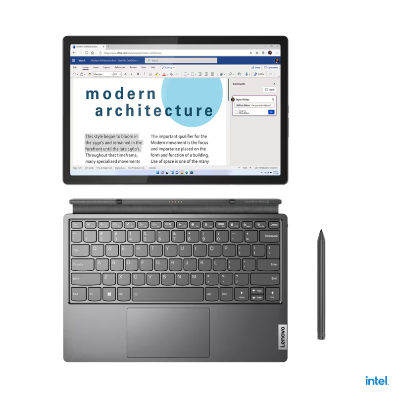 Lenovo 12.4" 82TQ006MMJ Ideapad Duet 5 12IAU i5-1235U 8GB 256GB 2.5K LTPS 500 Nits Win11Home 3Y Wrty Multi-Touch Keyboard Detachable Laptop