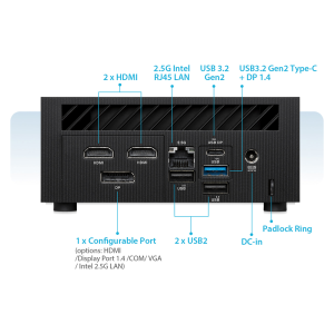 Asus ExpertCentre PN65-01 Ultra 5 125H Intel ARC Graphics Win11Pro 3Y Warranty with Office Ultra-Compact Mini PC - 90MR00Z2-M000D0