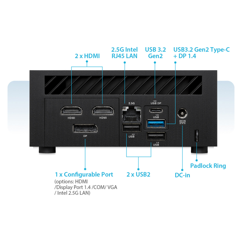 Asus ExpertCentre PN65-01 Ultra 5 125H Intel ARC Graphics Win11Pro 3Y Warranty with Office Ultra-Compact Mini PC - 90MR00Z2-M000D0