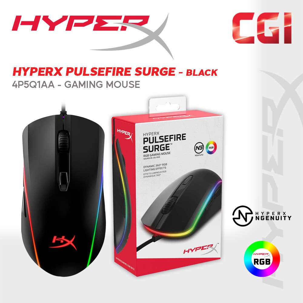 HyperX Pulsefire Surge 16,000 DPi RGB Wired Gaming Mouse - 4P5Q1AA