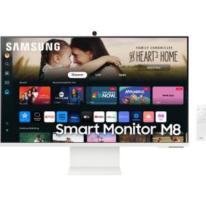 Samsung 32" M8 LS32DM801UEXXS VA Ai Upscaling 4K 60Hz 4ms HDR10+ Tizen Adaptive Sound Pro Ergonomic Smart Monitor with Camera