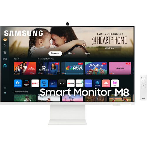 Samsung 32" M8 LS32DM801UEXXS VA Ai Upscaling 4K 60Hz 4ms HDR10+ Tizen Adaptive Sound Pro Ergonomic Smart Monitor with Camera