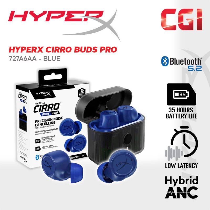 HyperX Cirro Buds Pro True Wireless Hybrid ANC Bluetooth Earbuds- 727A6AA