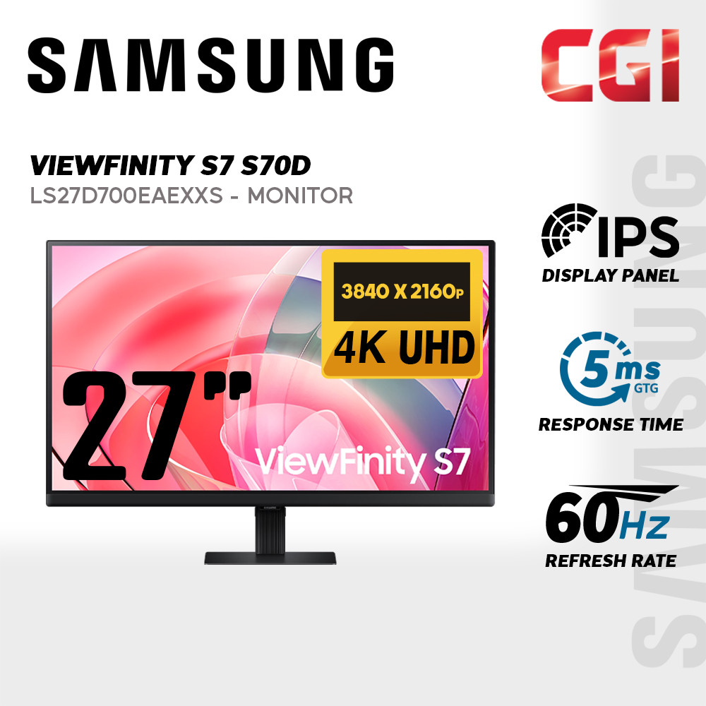 Samsung 27" Viewfinity S70D LS27D700EAEXXS IPS 4K UHD HDR10 60Hz 5ms Eye Care Monitor