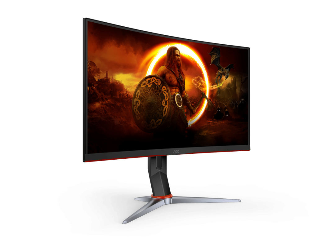 AOC 27" CQ27G2X VA QHD HDR10 Adaptive Sync 180Hz 1ms Ergonomic Curved Gaming Monitor