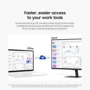 Samsung 27" LS27DM500EEXXS M5 M50D Tizen VA FHD HDR10 60Hz 4ms Build In Speaker Smart Monitor