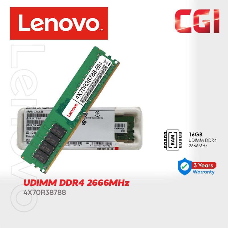 Lenovo 16GB DDR4 2666Mhz UDIMM Memory - 4X70R38788