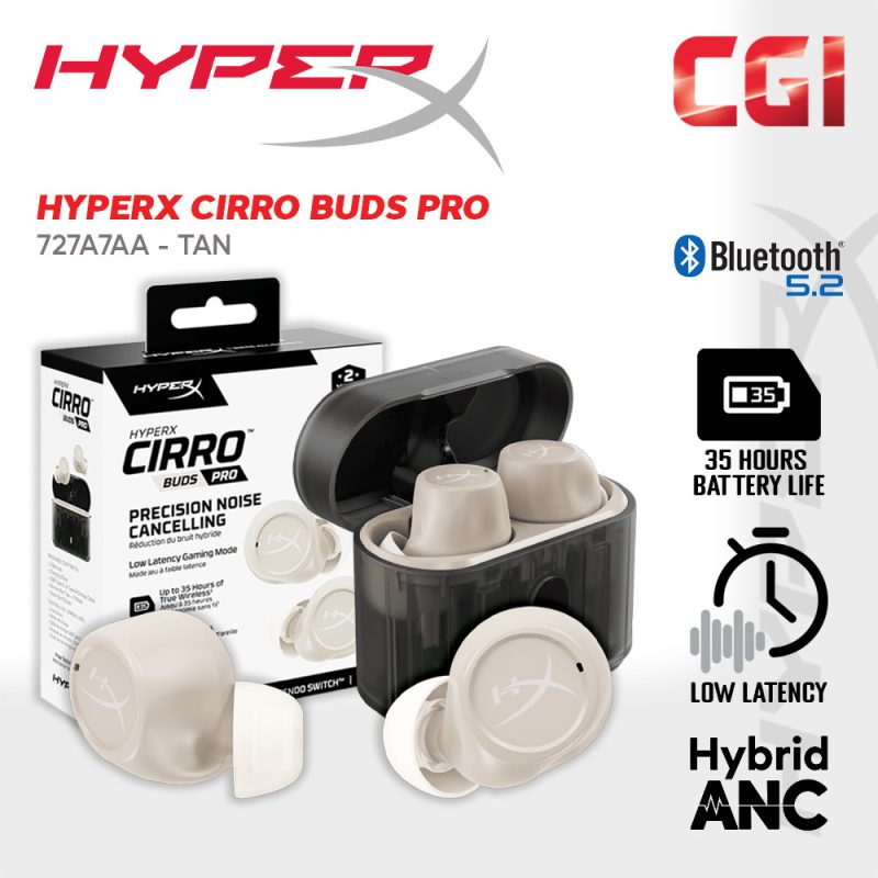 HyperX Cirro Buds Pro True Wireless Hybrid ANC Bluetooth Earbuds- 727A7AA