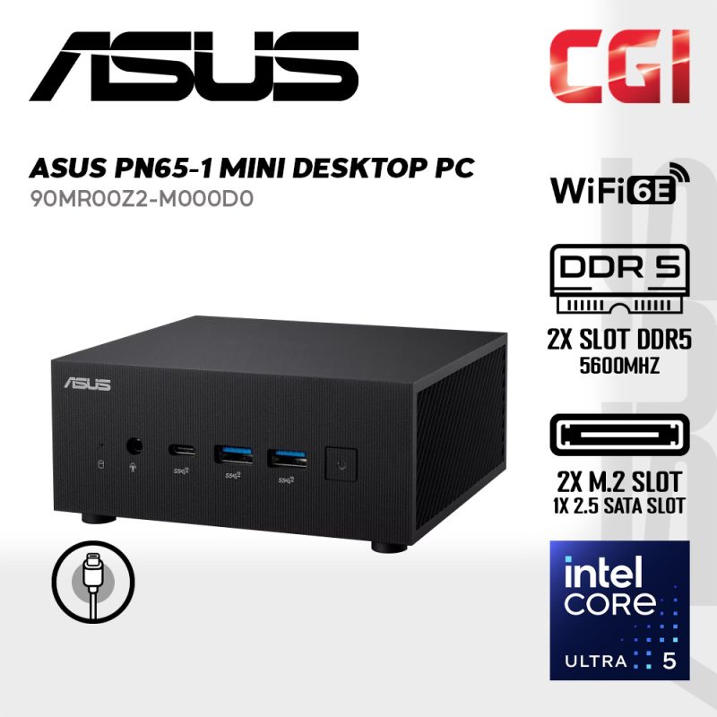 Asus ExpertCentre PN65-01 Ultra 5 125H Intel ARC Graphics Win11Pro 3Y Warranty with Office Ultra-Compact Mini PC - 90MR00Z2-M000D0